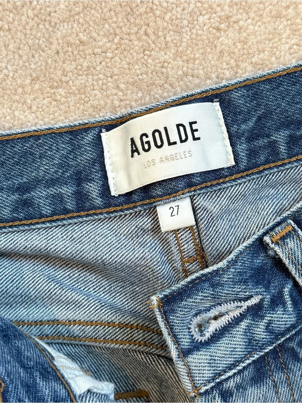 Agolde High-Rise Button-Fly Denim Shorts Parker long